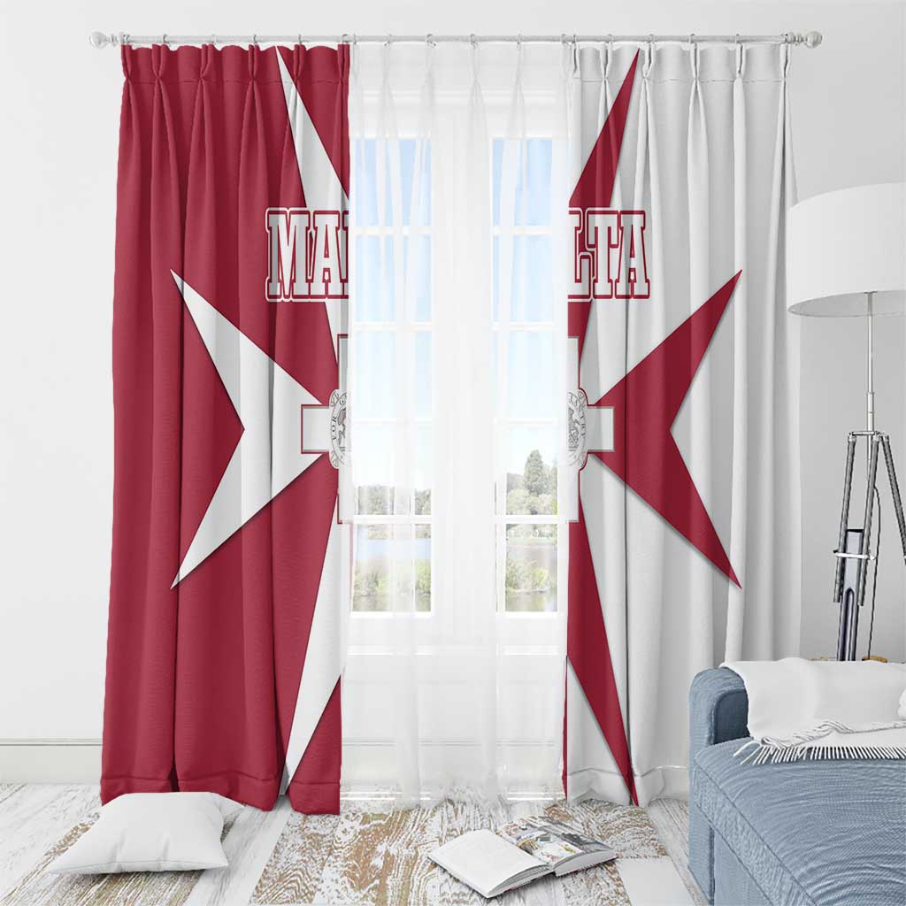 Malta Window Curtain with Red White Crossburst Design - Wonder Print Shop