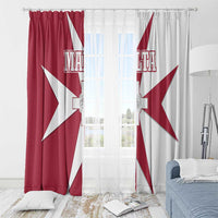 Malta Window Curtain with Red White Crossburst Design - Wonder Print Shop