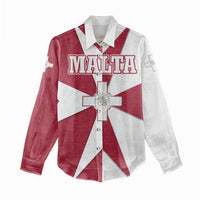 Malta Women Casual Shirt with Red White Crossburst Design - Wonder Print Shop