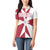 Malta Women Polo Shirt with Red White Crossburst Design - Wonder Print Shop