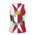 Malta Women Sleeveless Polo Shirt with Red White Crossburst Design - Wonder Print Shop