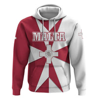 Malta Zip Hoodie with Red White Crossburst Design - Wonder Print Shop