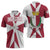 Malta Zipper Polo Shirt with Red White Crossburst Design - Wonder Print Shop
