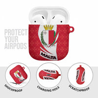 Malta AirPods Case with Red White Swirl Design - Wonder Print Shop