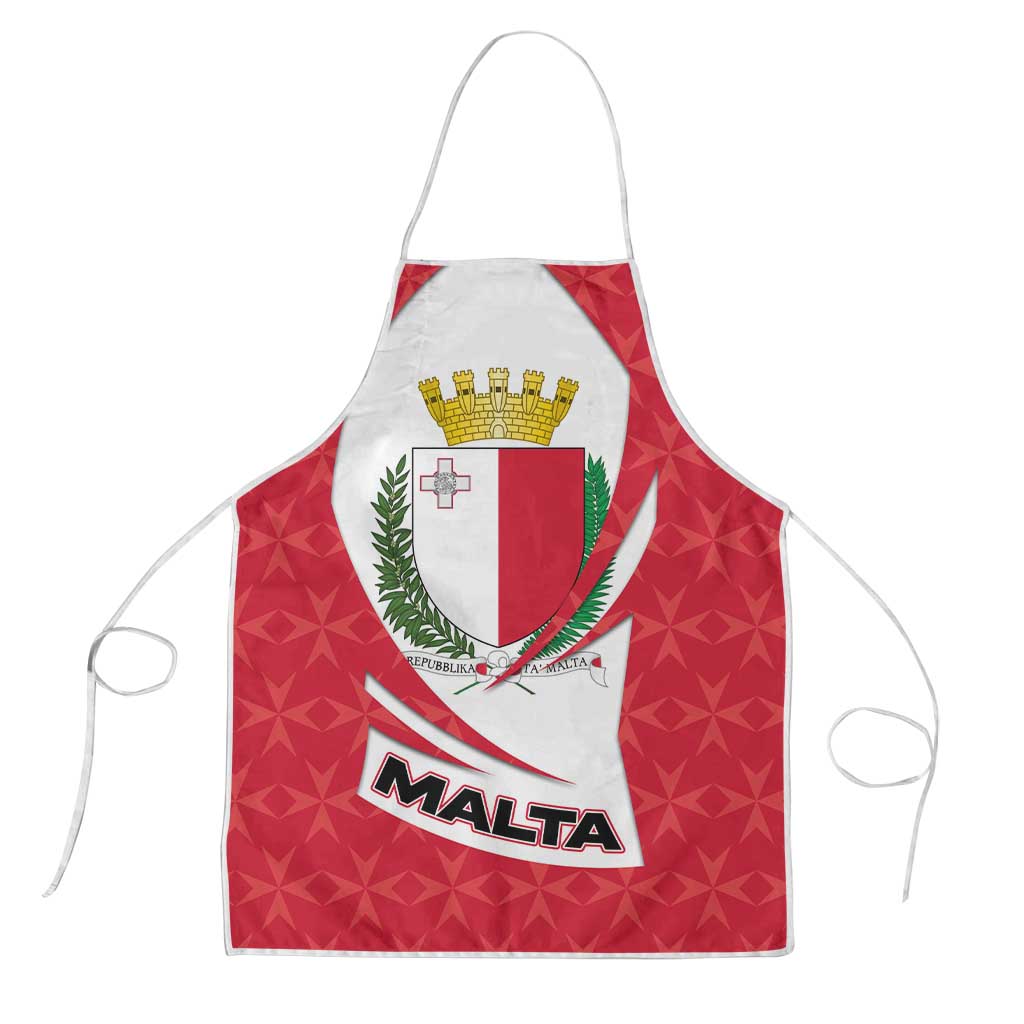 Malta Apron with Red White Swirl Design - Wonder Print Shop