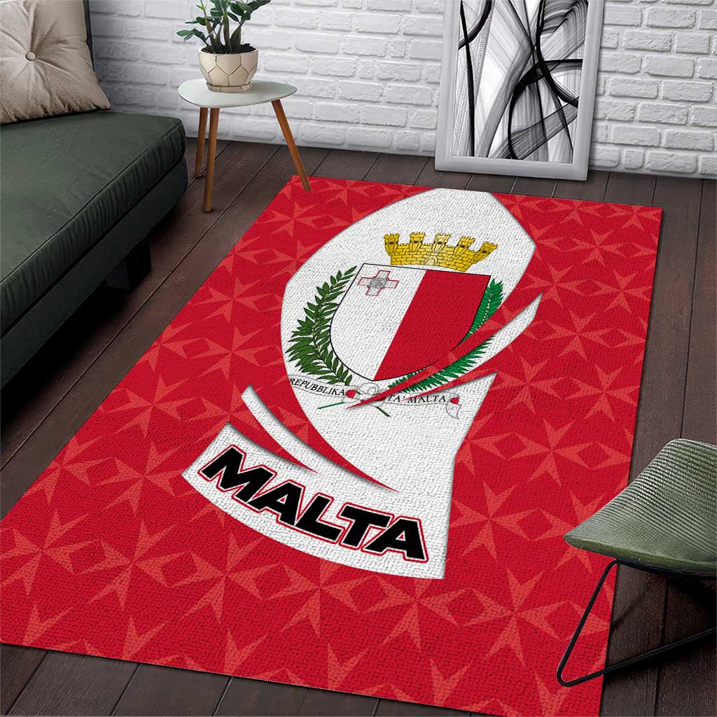 Malta Area Rug with Red White Swirl Design - Wonder Print Shop