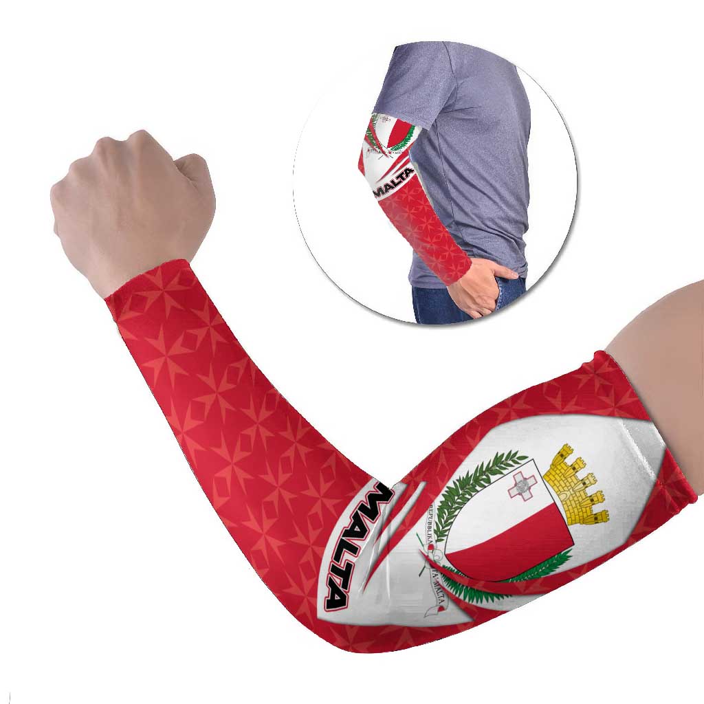Malta Arm Sleeves with Red White Swirl Design - Wonder Print Shop