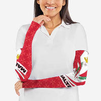 Malta Arm Sleeves with Red White Swirl Design - Wonder Print Shop