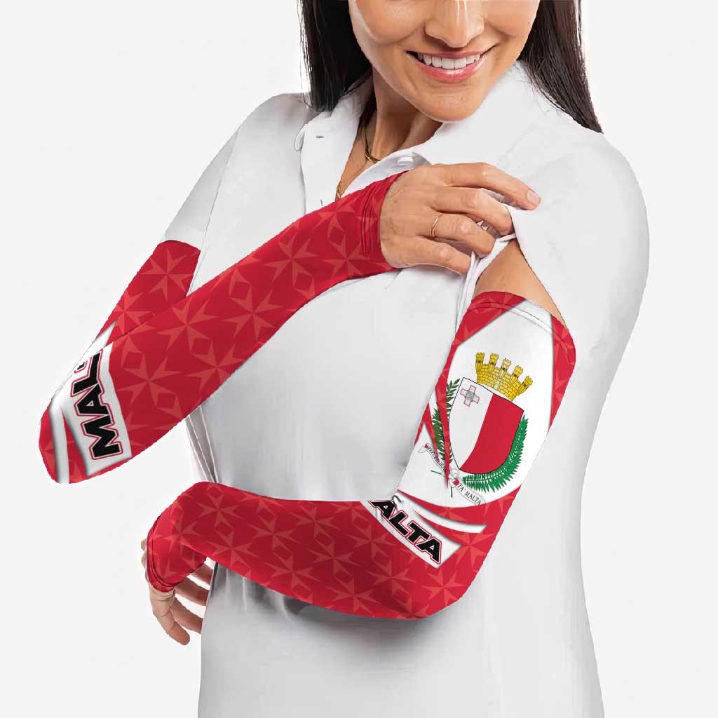 Malta Arm Sleeves with Red White Swirl Design - Wonder Print Shop
