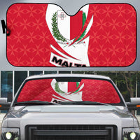 Malta Auto Sun Shade with Red White Swirl Design - Wonder Print Shop