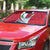 Malta Auto Sun Shade with Red White Swirl Design - Wonder Print Shop