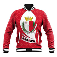 Malta Baseball Jacket with Red White Swirl Design - Wonder Print Shop