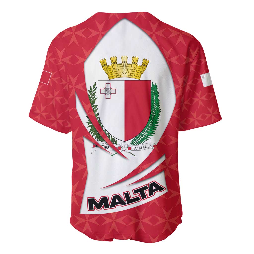 Malta Baseball Jersey with Red White Swirl Design - Wonder Print Shop