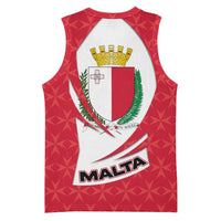 Malta Basketball Jersey with Red White Swirl Design - Wonder Print Shop