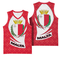 Malta Basketball Jersey with Red White Swirl Design - Wonder Print Shop