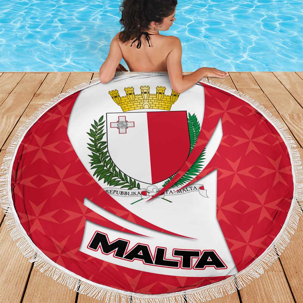 Malta Beach Blanket with Red White Swirl Design - Wonder Print Shop