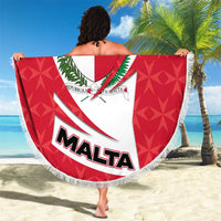 Malta Beach Blanket with Red White Swirl Design - Wonder Print Shop