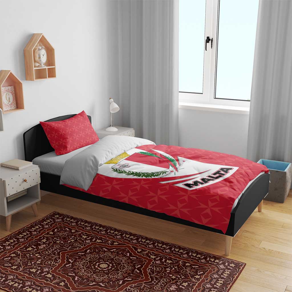 Malta Bedding Set with Red White Swirl Design - Wonder Print Shop