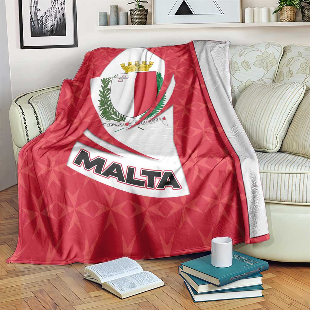 Malta Blanket with Red White Swirl Design - Wonder Print Shop