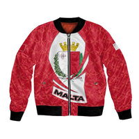 Malta Bomber Jacket with Red White Swirl Design - Wonder Print Shop