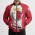 Malta Bomber Puffer Jacket with Red White Swirl Design - Wonder Print Shop