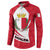 Malta Button Sweatshirt with Red White Swirl Design - Wonder Print Shop