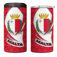 Malta 4 in 1 Can Cooler Tumbler with Red White Swirl Design - Wonder Print Shop