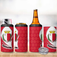Malta 4 in 1 Can Cooler Tumbler with Red White Swirl Design - Wonder Print Shop