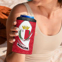 Malta 4 in 1 Can Cooler Tumbler with Red White Swirl Design - Wonder Print Shop