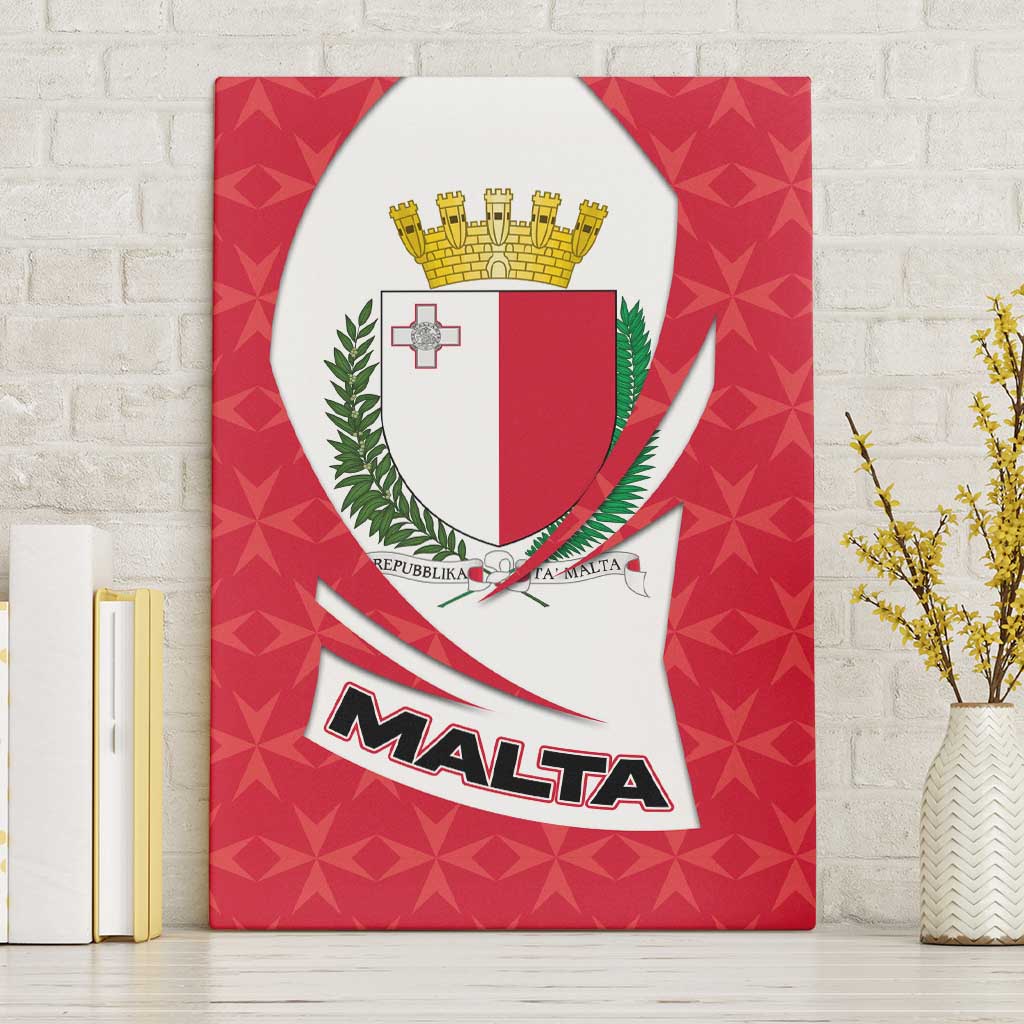 Malta Canvas Wall Art with Red White Swirl Design - Wonder Print Shop
