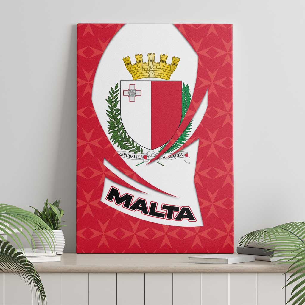 Malta Canvas Wall Art with Red White Swirl Design - Wonder Print Shop