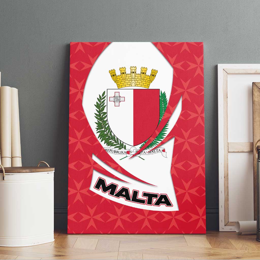 Malta Canvas Wall Art with Red White Swirl Design - Wonder Print Shop
