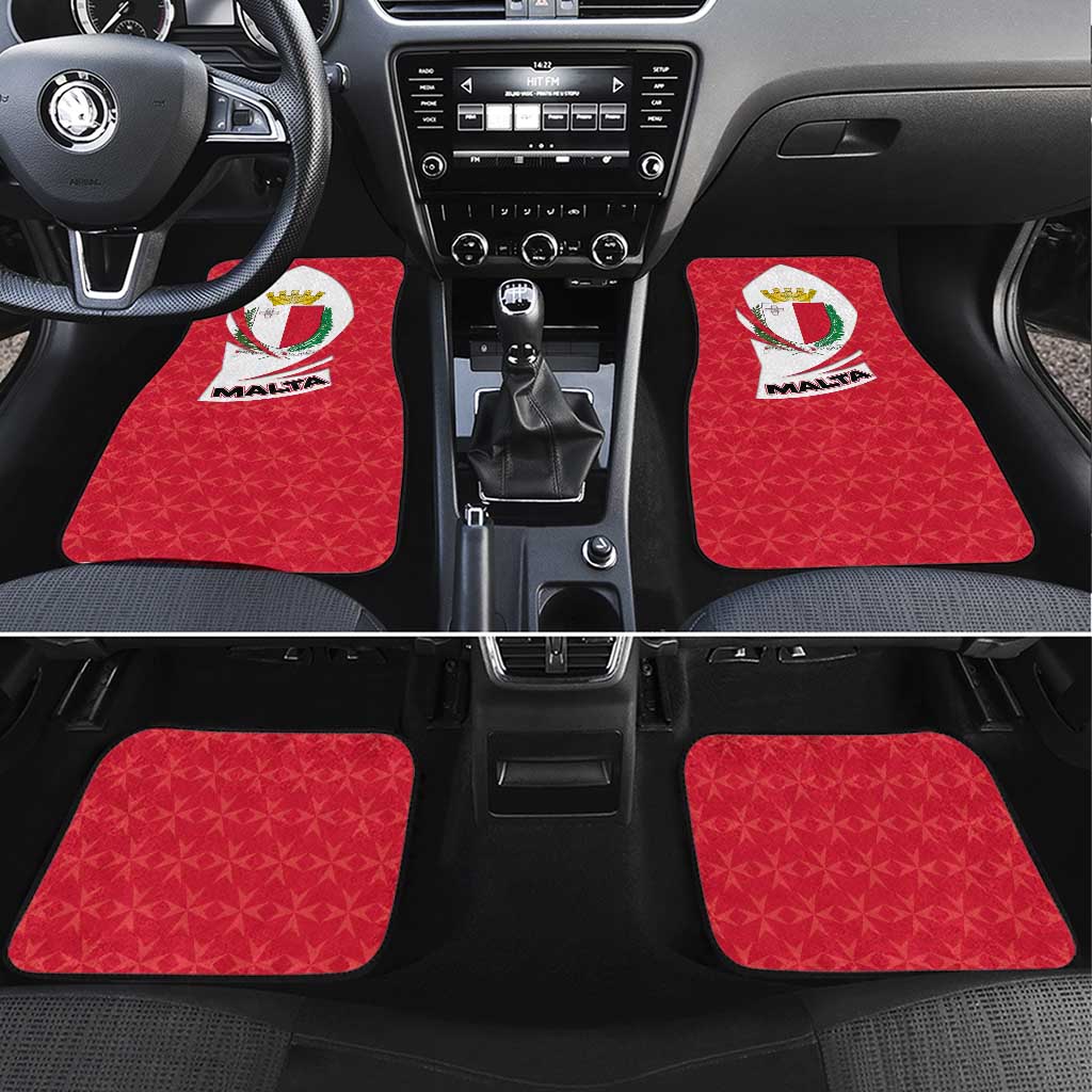 Malta Car Mats with Red White Swirl Design - Wonder Print Shop