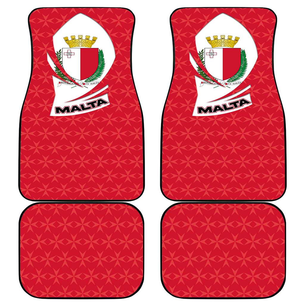 Malta Car Mats with Red White Swirl Design - Wonder Print Shop