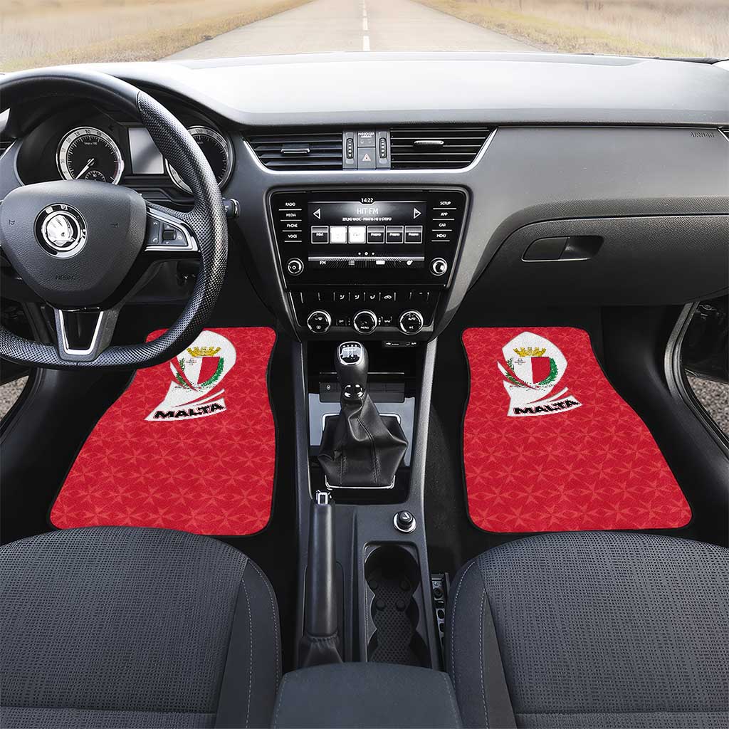 Malta Car Mats with Red White Swirl Design - Wonder Print Shop
