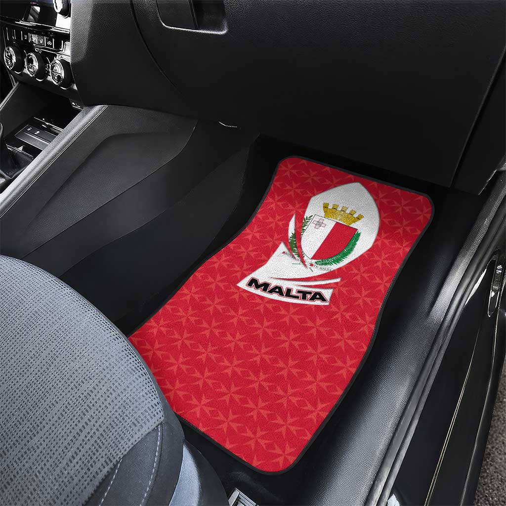 Malta Car Mats with Red White Swirl Design - Wonder Print Shop