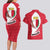 Malta Couples Matching Long Sleeve Bodycon Dress and Hawaiian Shirt with Red White Swirl Design - Wonder Print Shop