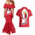 Malta Couples Matching Mermaid Dress and Hawaiian Shirt with Red White Swirl Design - Wonder Print Shop