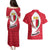 Malta Couples Matching Puletasi and Hawaiian Shirt with Red White Swirl Design - Wonder Print Shop