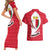Malta Couples Matching Short Sleeve Bodycon Dress and Hawaiian Shirt with Red White Swirl Design - Wonder Print Shop