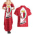 Malta Couples Matching Summer Maxi Dress and Hawaiian Shirt with Red White Swirl Design - Wonder Print Shop