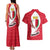 Malta Couples Matching Tank Maxi Dress and Hawaiian Shirt with Red White Swirl Design - Wonder Print Shop