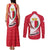 Malta Couples Matching Tank Maxi Dress and Long Sleeve Button Shirt with Red White Swirl Design - Wonder Print Shop