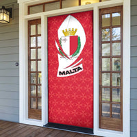 Malta Door Cover with Red White Swirl Design - Wonder Print Shop