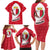 Malta Family Matching Long Sleeve Bodycon Dress and Hawaiian Shirt with Red White Swirl Design - Wonder Print Shop