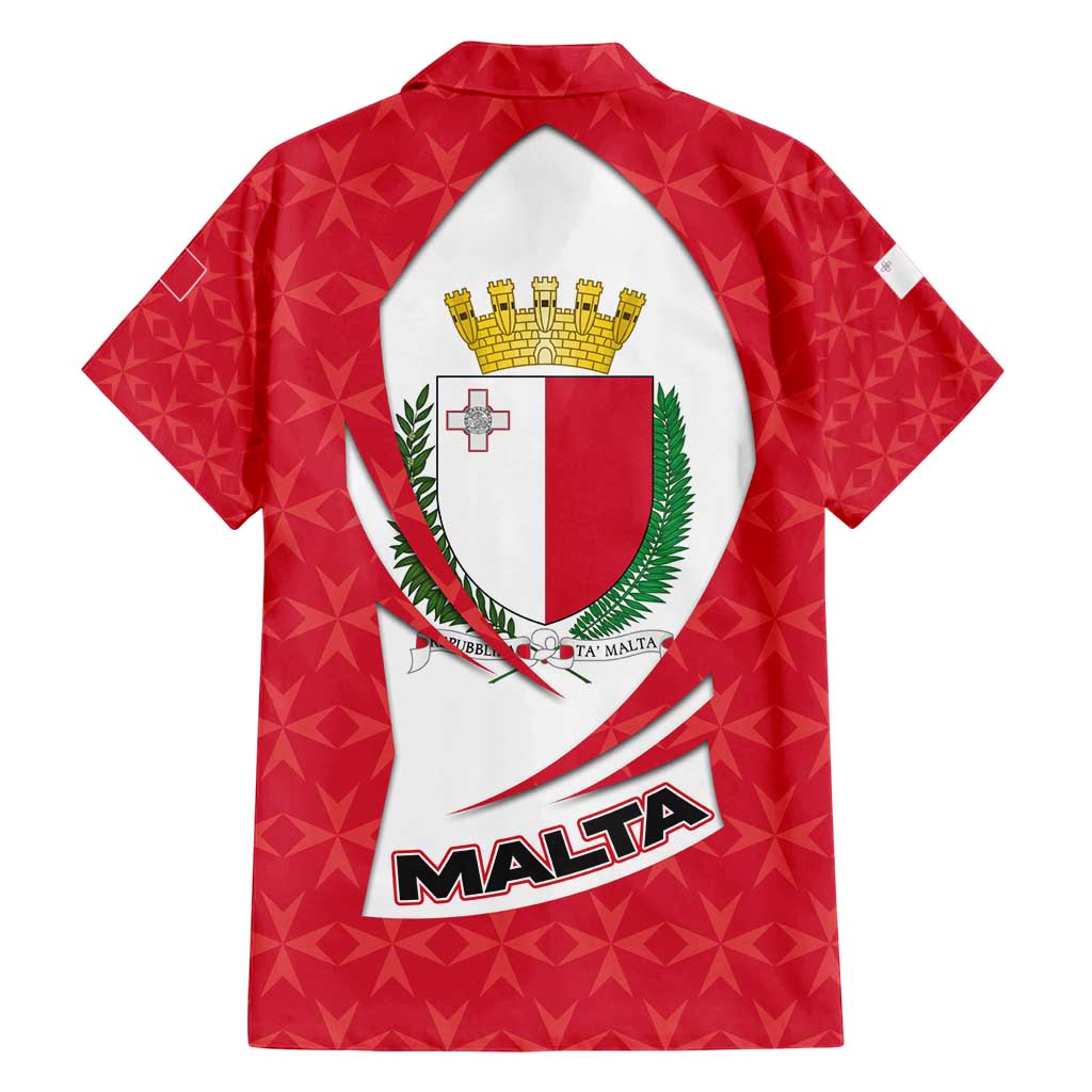 Malta Family Matching Long Sleeve Bodycon Dress and Hawaiian Shirt with Red White Swirl Design - Wonder Print Shop