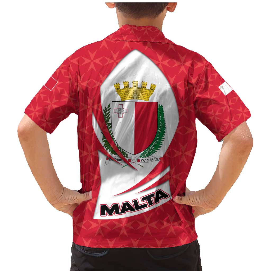 Malta Family Matching Mermaid Dress and Hawaiian Shirt with Red White Swirl Design - Wonder Print Shop
