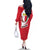 Malta Family Matching Off The Shoulder Long Sleeve Dress and Hawaiian Shirt with Red White Swirl Design - Wonder Print Shop