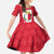 Malta Family Matching Off Shoulder Maxi Dress and Hawaiian Shirt with Red White Swirl Design - Wonder Print Shop