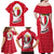 Malta Family Matching Off Shoulder Maxi Dress and Hawaiian Shirt with Red White Swirl Design - Wonder Print Shop